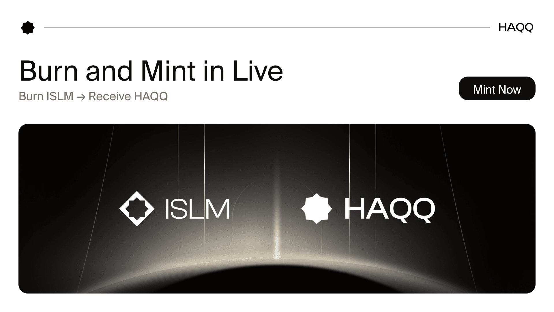 Burn & Mint Is Live: Mint HAQQ with ISLM